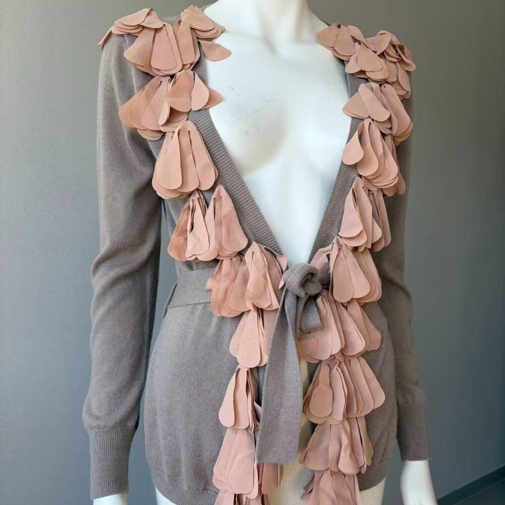 Valentino Cashmere and Wool Petal Cardigan